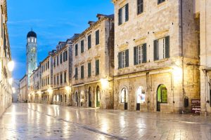 Dubrovnik at night, Croatia, Franciscan Monastery on Stradun, pictures of Croatia by travel photographer and panoramic photographer Matthew Williams-Ellis